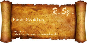 Rech Szabina névjegykártya